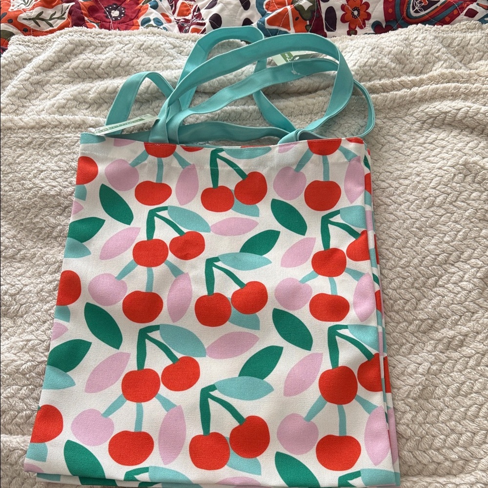 2 Hobby Lobby Cherry and Leaf Print Totes